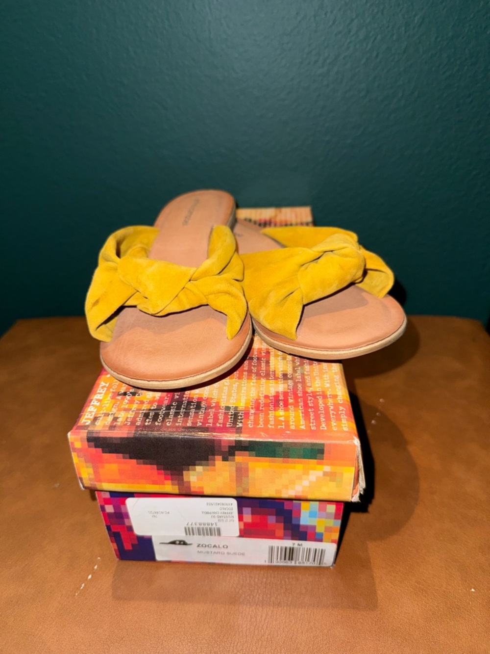 Jeffrey Campbell Knot Slide Sandals - Mustard